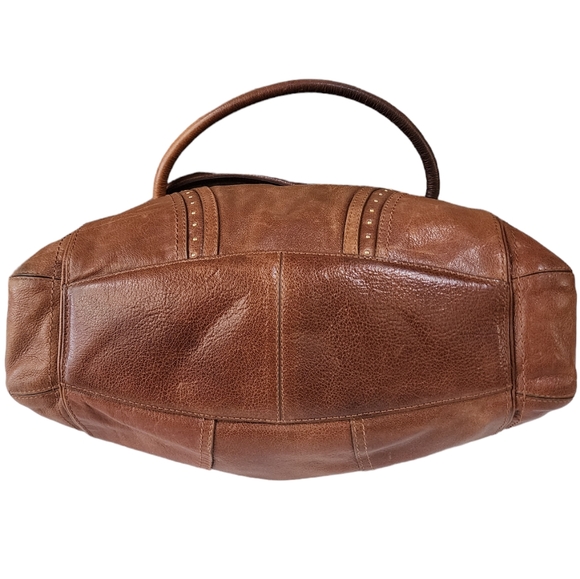 Cole Haan 100% Leather Brown Village Grommet Hobo Bag Medium Size - Picture 15 of 16